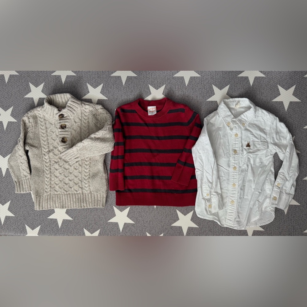 Set of 3 sweaters & button up - 3T/4T